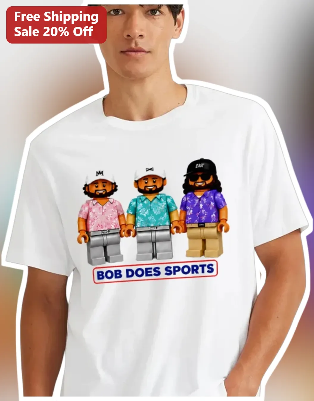 Bob Does Sports Lego Style Graphic Tee for Men Women Podcast Merch