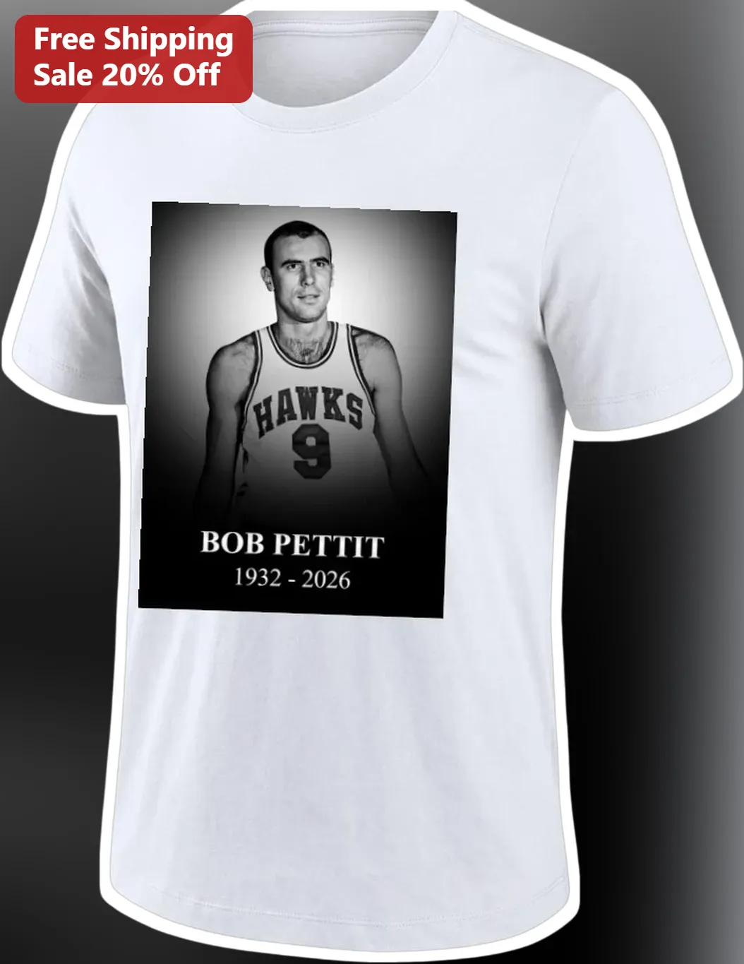 Bob Pettit 1932-2026 Memorial Tee NBA Legend Atlanta Hawks Tribute Shirt