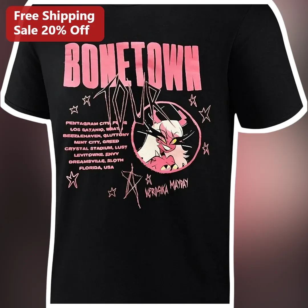 BONETOWN TOUR Verosika Mayday Graphic Tee Helluva Boss Fan Merch