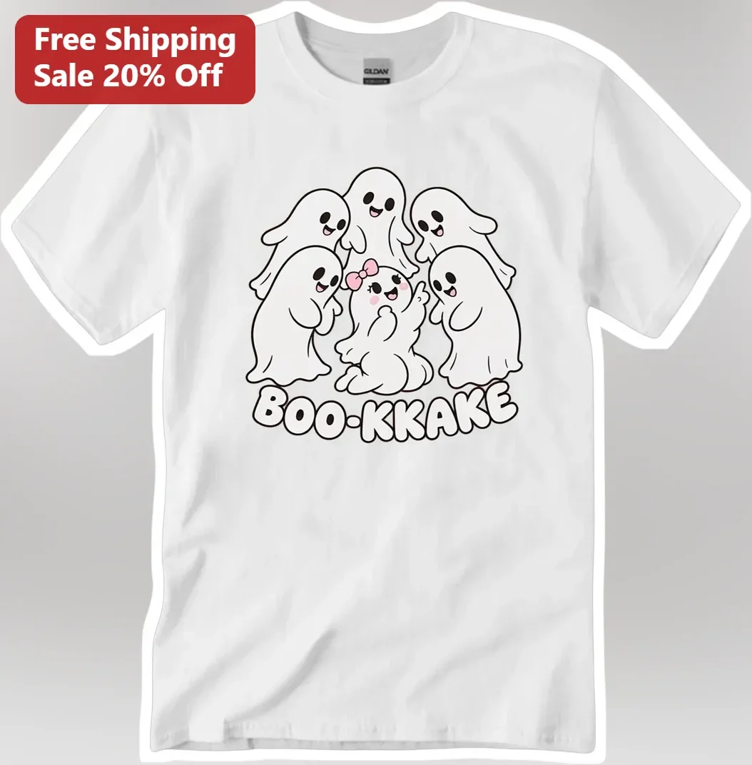 BOO-KKAKE Kawaii Ghost Halloween Tee Funny Pastel Goth Unisex Shirt