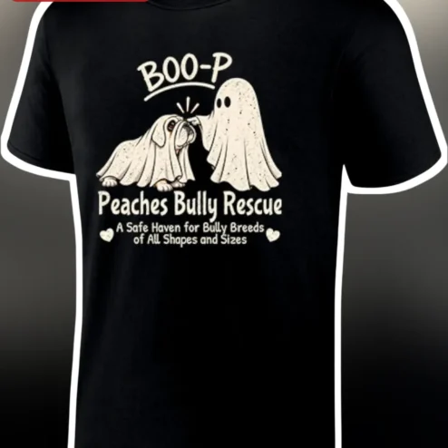 Boo-P Peaches Bully Rescue Tee Safe Haven for All Shapes and Sizes Halloween Dog Lover Gift