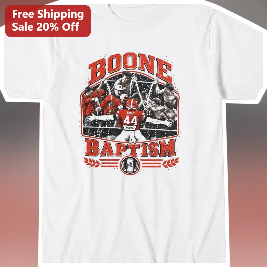Boone Baptism Vintage Football Player Graphic Tee Personalized Name Number Gift