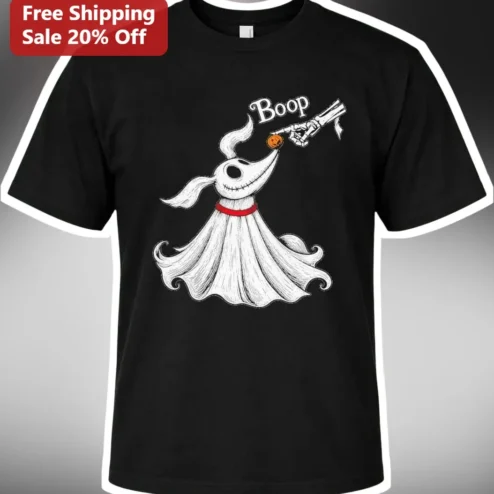 Boop Ghost Dog Halloween Tee Spooky Cute Nightmare Before Christmas Style Gift