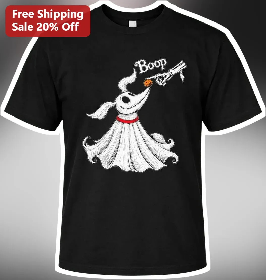 Boop Ghost Dog Halloween Tee Spooky Cute Nightmare Before Christmas Style Gift