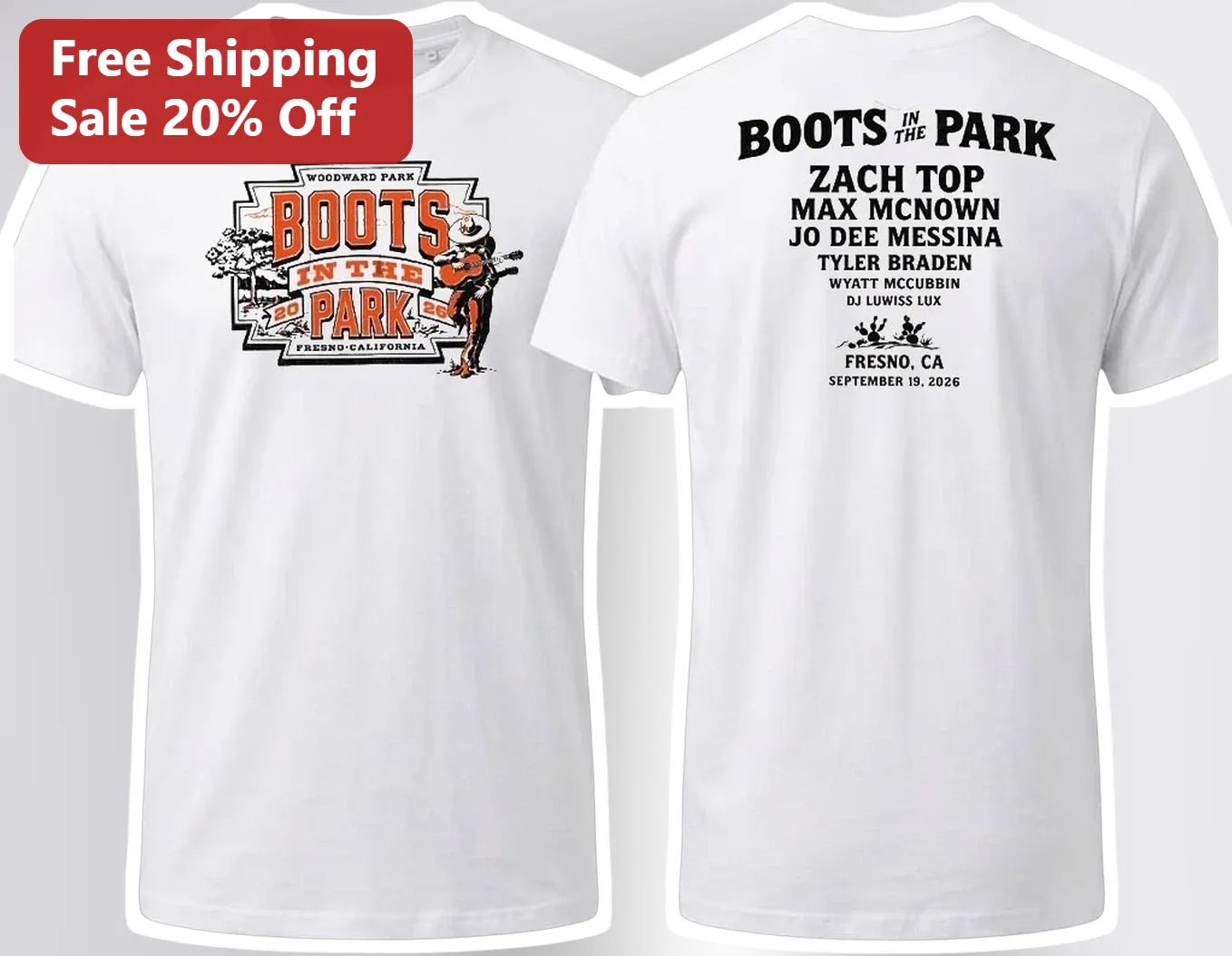 Boots in the Park Tee Country Music Festival Shirt Western Concert Merch