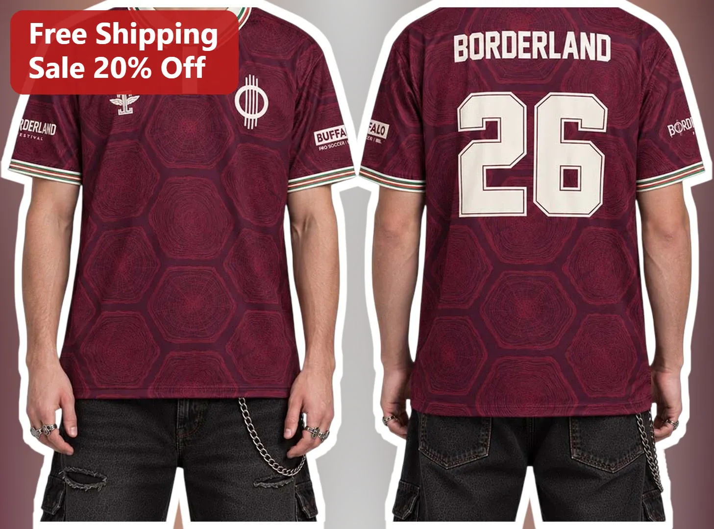 Borderland Buffalo Pro Soccer Polo Shirt Limited Edition Festival Merch