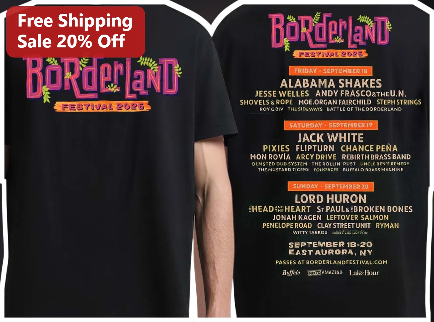 Borderland Festival 2026 Tee Music Festival Merch Graphic T-Shirt