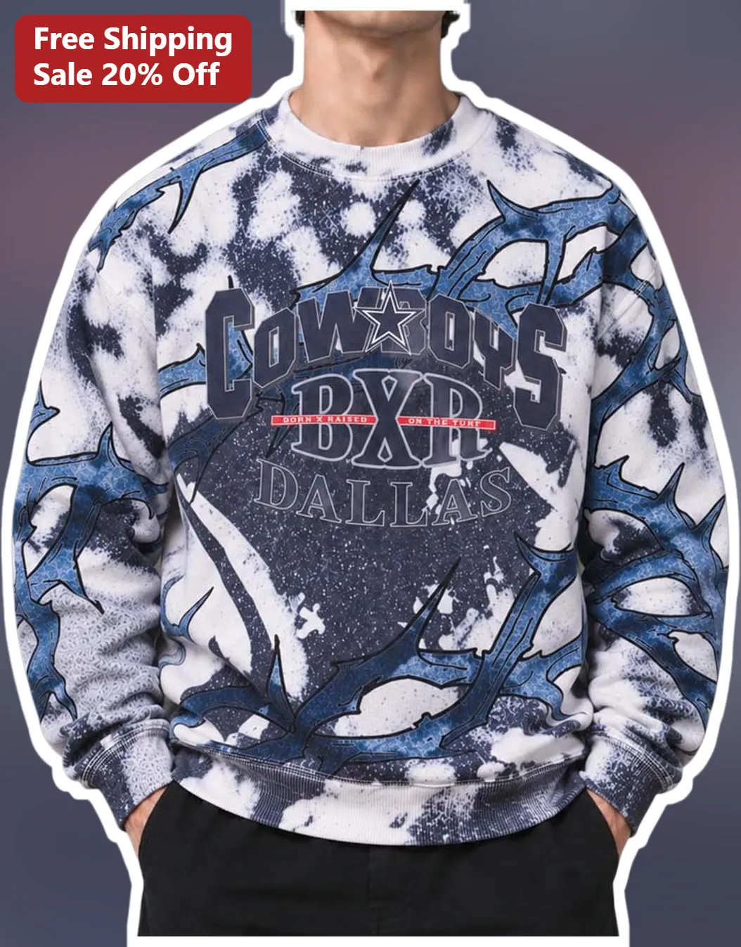 Born X Raised Cowboys Dallas BXR Born X Raised On The Turf Sweatshirt