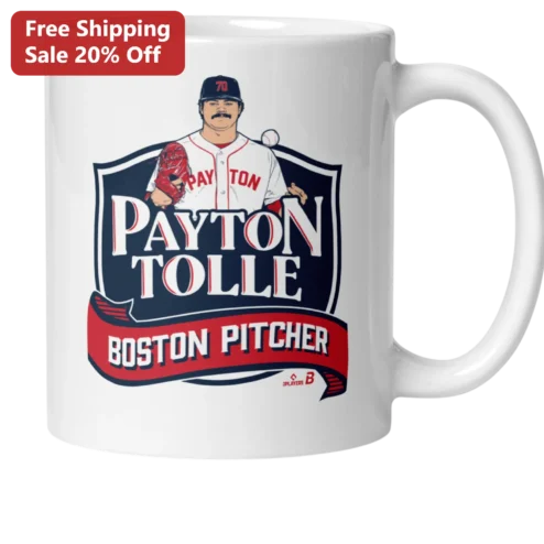 Boston Pitcher Mug Personalized Baseball Gift for Red Sox Fans Custom Name Ceramic Coffee Cup