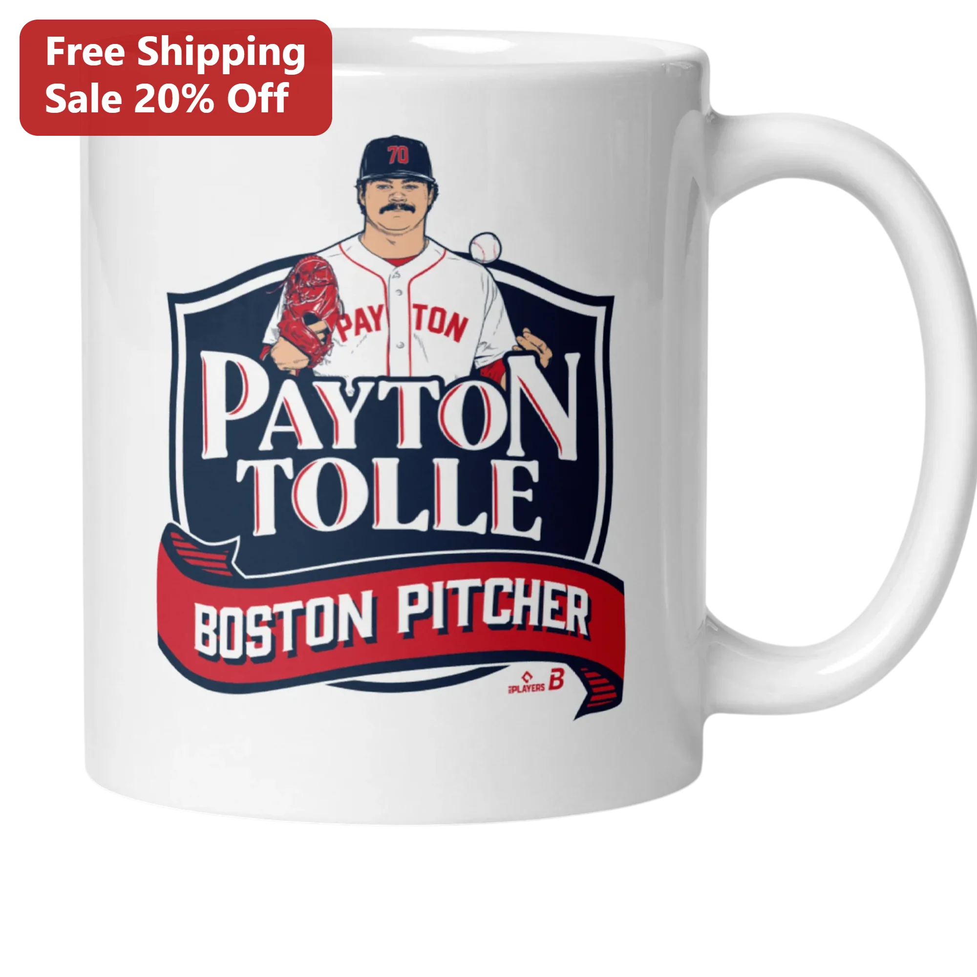 Boston Pitcher Mug Personalized Baseball Gift for Red Sox Fans Custom Name Ceramic Coffee Cup