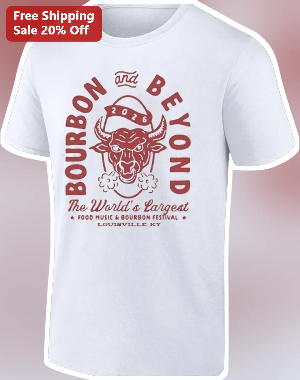 Bourbon and Beyond World's Largest Food Music Festival Tee Vintage Bull Graphic