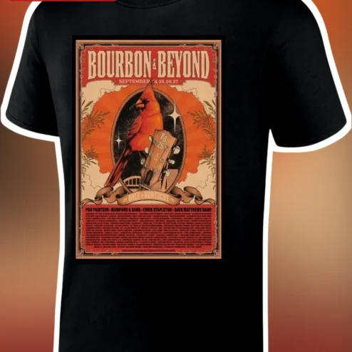 Bourbon Beyond Tee Vintage Concert Poster Cardinal Bird Music Festival Merch