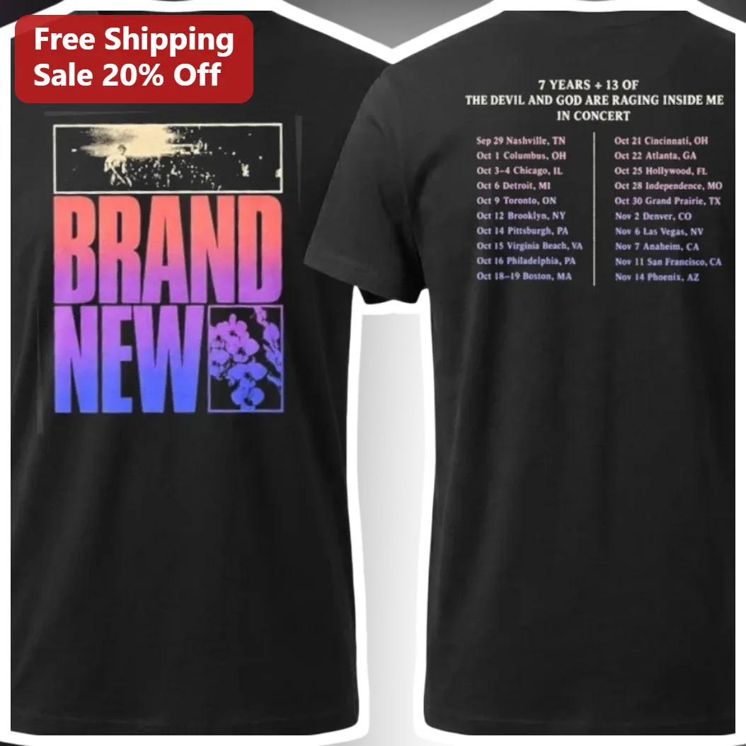 Brand New 7 Years The Devil And God Are Raging Inside Me In Concert Tee