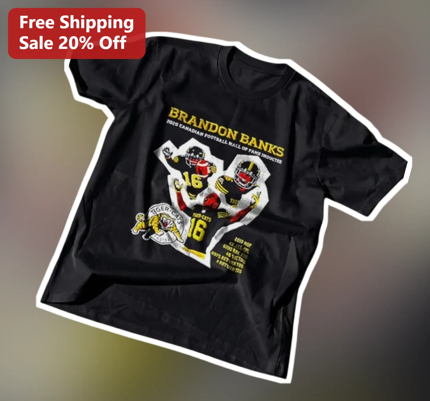 Brandon Banks 2026 Canadian Football Hall of Fame Inductee CFL Tee