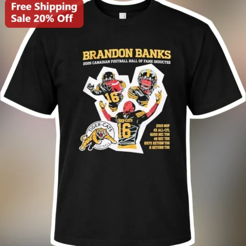 Brandon Banks 2026 Canadian Football Hall Of Fame Inductee Tee