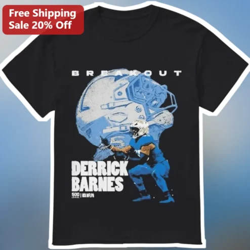 Breakout Derrick Barnes Detroit Lions Vintage Football Tee