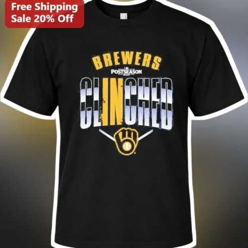 Brewers Postseason Clinched Tee Milwaukee Brewers Playoff Shirt Vintage Distressed Baseball Fan Gift