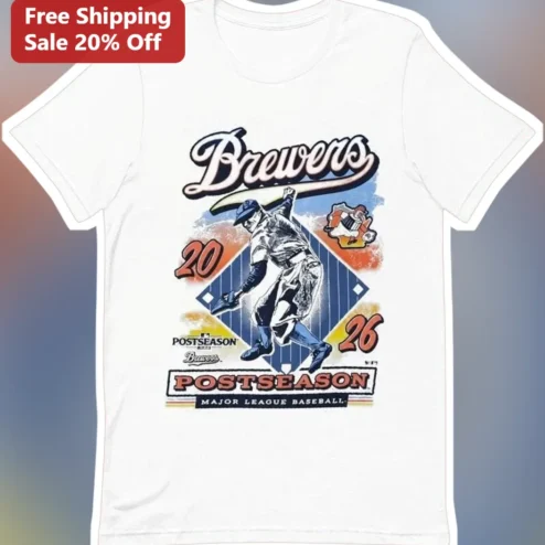 Brewers Postseason Vintage Baseball Player Graphic Tee Milwaukee MLB Fan Apparel