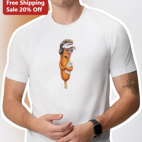 Brian Kelly LSU Football Coach Cartoon Graphic Tee for Men