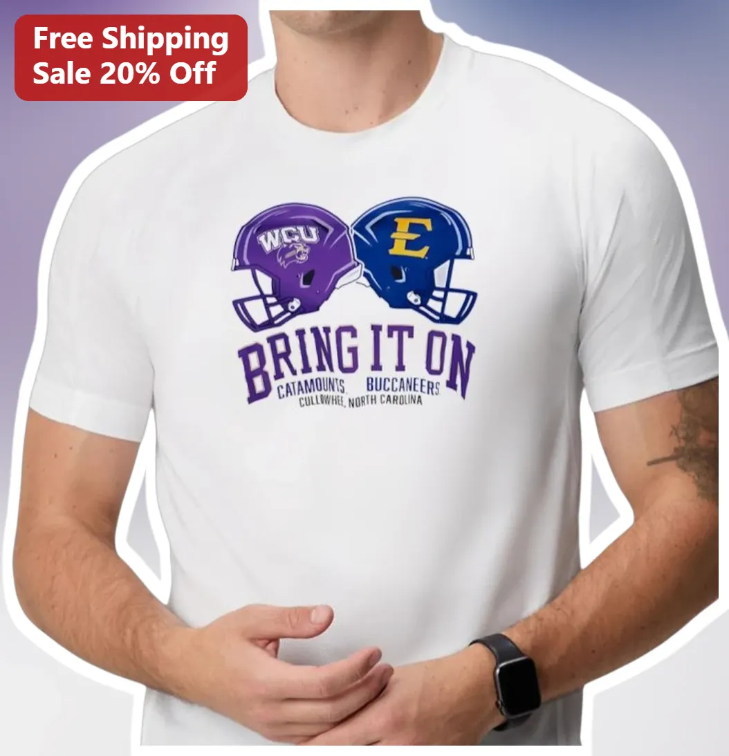 Bring It On College Football Rivalry Tee WCU Catamounts vs ECU Buccaneers Personalized Gift