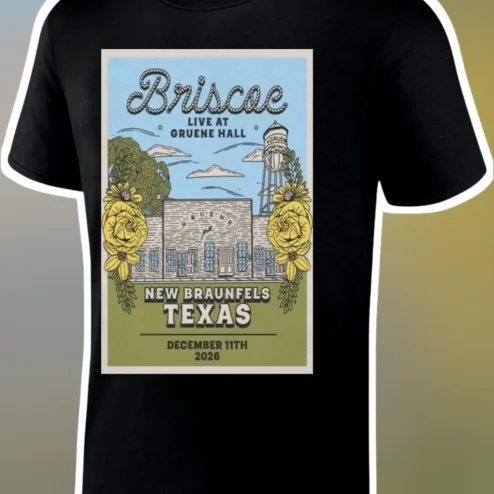 Briscaë Live at Gruene Hall New Braunfels Texas Tee
