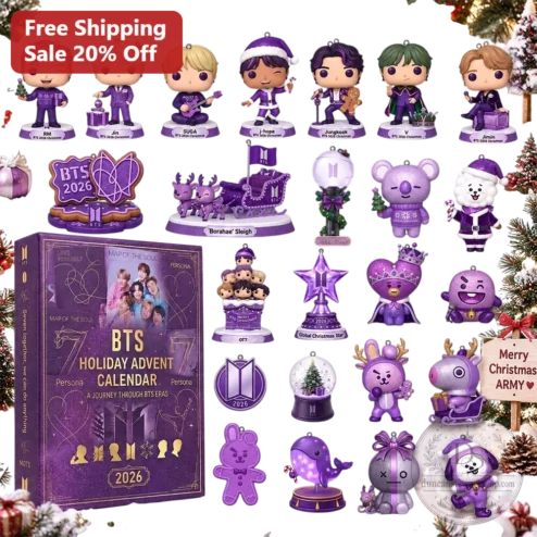 BTS Holiday Advent Calendar Ornament Set Journey Through Eras Love Yourself Map Of The Soul Persona Kpop Gift For ARMY