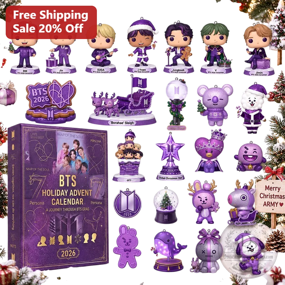 BTS Holiday Advent Calendar Ornament Set Journey Through Eras Love Yourself Map Of The Soul Persona Kpop Gift For ARMY