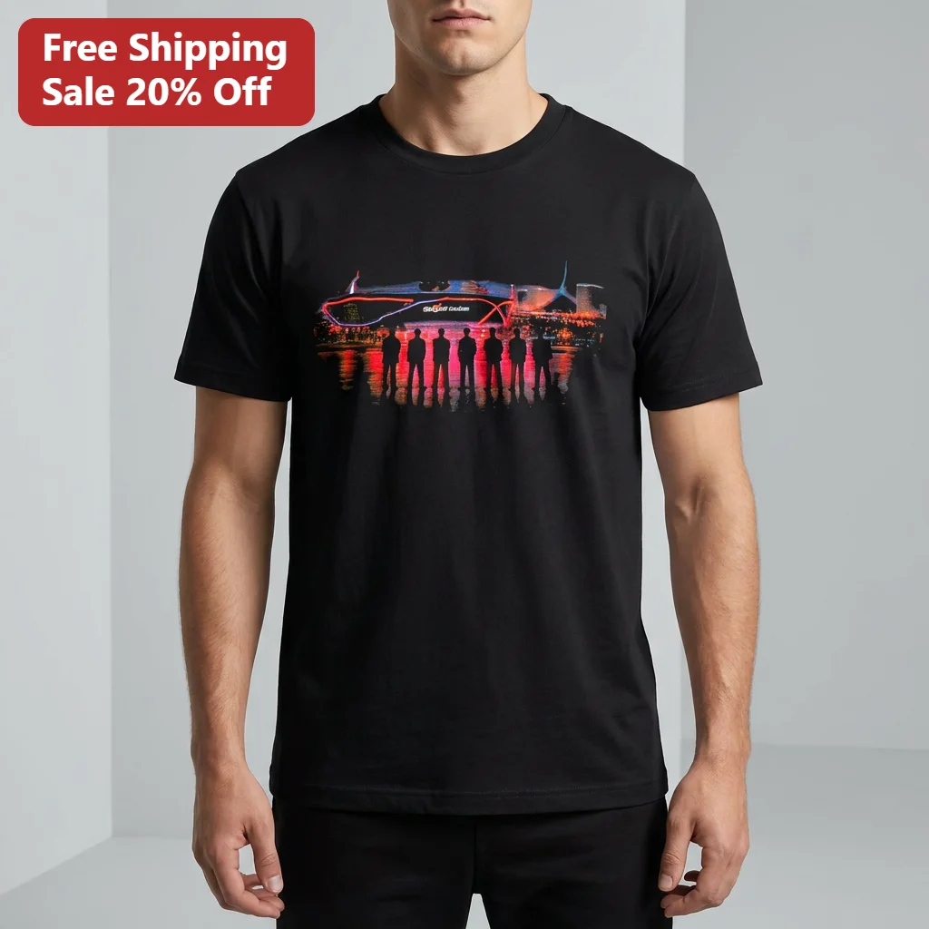 BTS Tee Allegiant Stadium Las Vegas Neon Concert Graphic T-Shirt K-Pop Fan Gift for Men Women