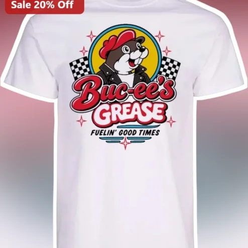 Buc-ee's Grease Fuelin' Good Times Graphic Tee Retro Road Trip Gift