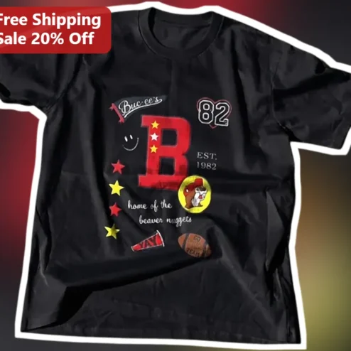 Buc-ee's Home Of The Beaver Nuggets Vintage Graphic Tee For Texas Road Trip Fans