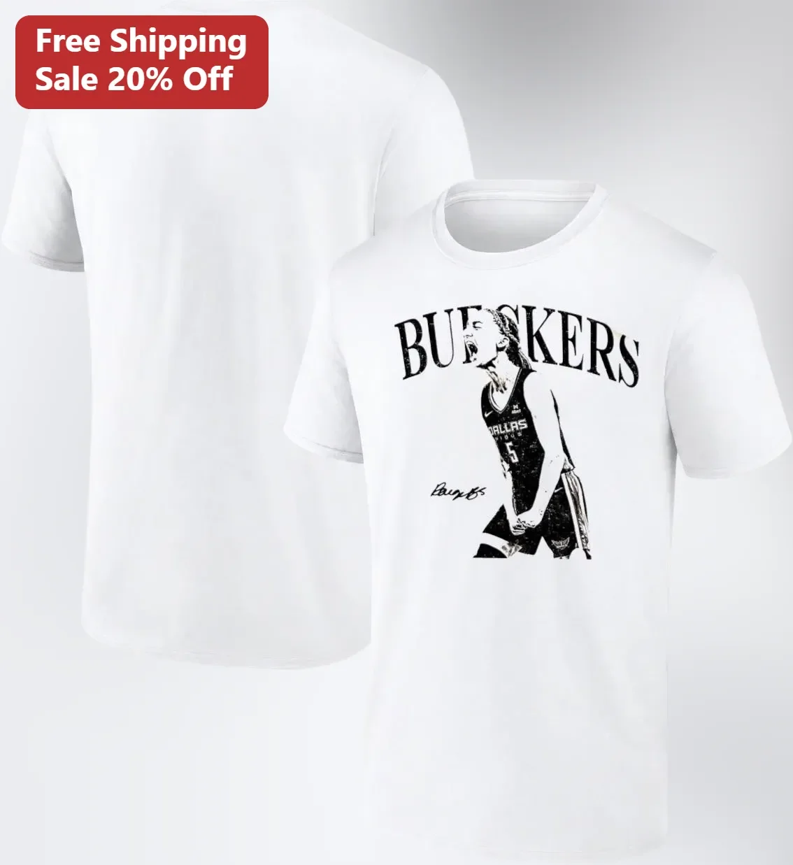 BUCKSKERS Paige Bueckers Signature Graphic Tee Dallas Mavericks #5 Basketball Fan Gift