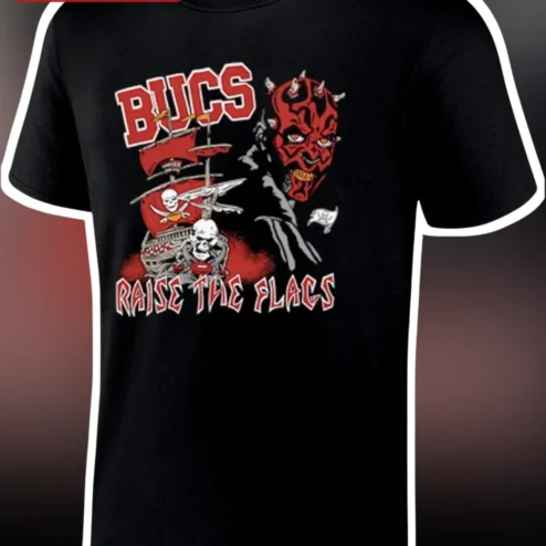BUCS RAISE THE FLAGS Darth Maul Pirate Tee Star Wars Parody Football Fan Gift