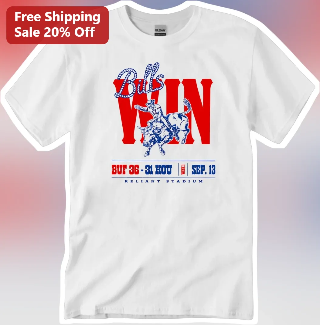 Buffalo Bills Win Rodeo Bull Rider Vintage Graphic Tee for Men Women Game Day Gift