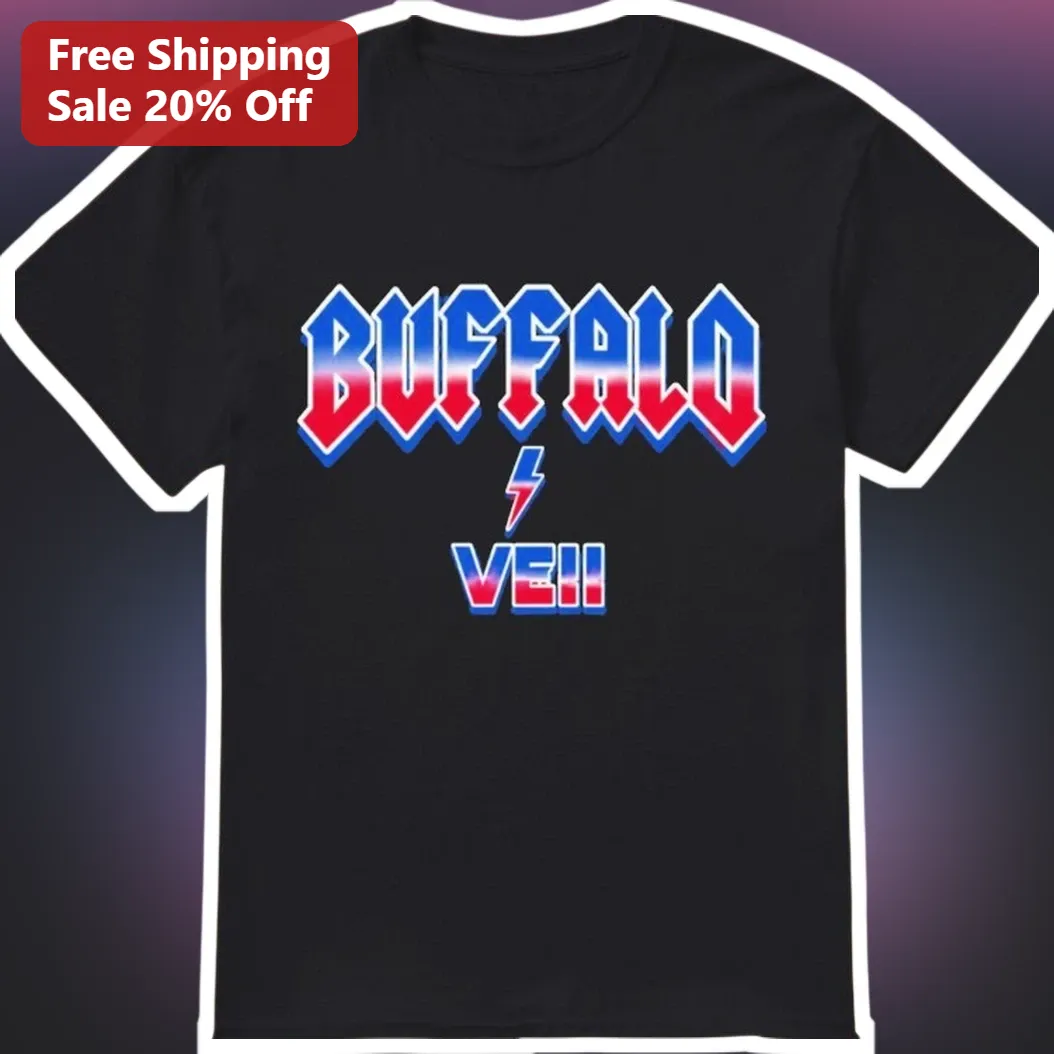 BUFFALO VEII Tee Rock Band Merch Gothic Typography Graphic Shirt for Men Women