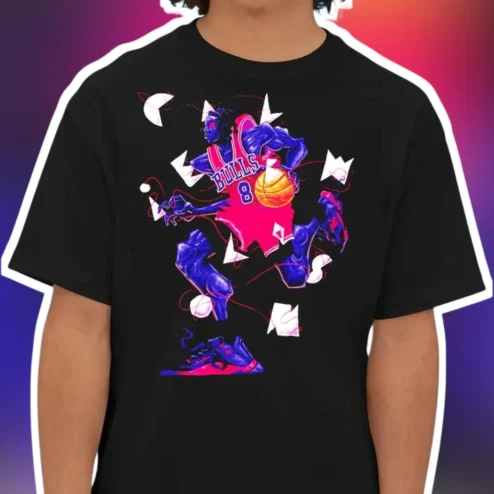 Bulls 8 Zach LaVine Glitch Art Tee Chicago Bulls Fan Apparel