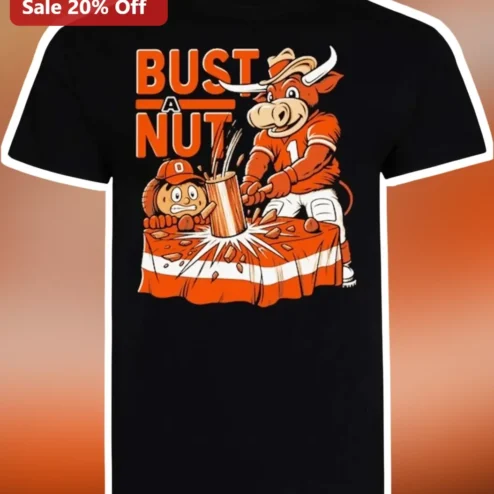Bust A Nut Funny Football Mascot Graphic Tee for Men