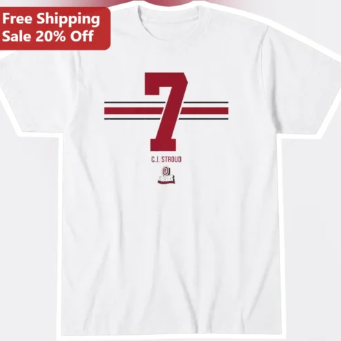 C.J. Stroud Number 7 Ohio State Buckeyes Retro Football Tee