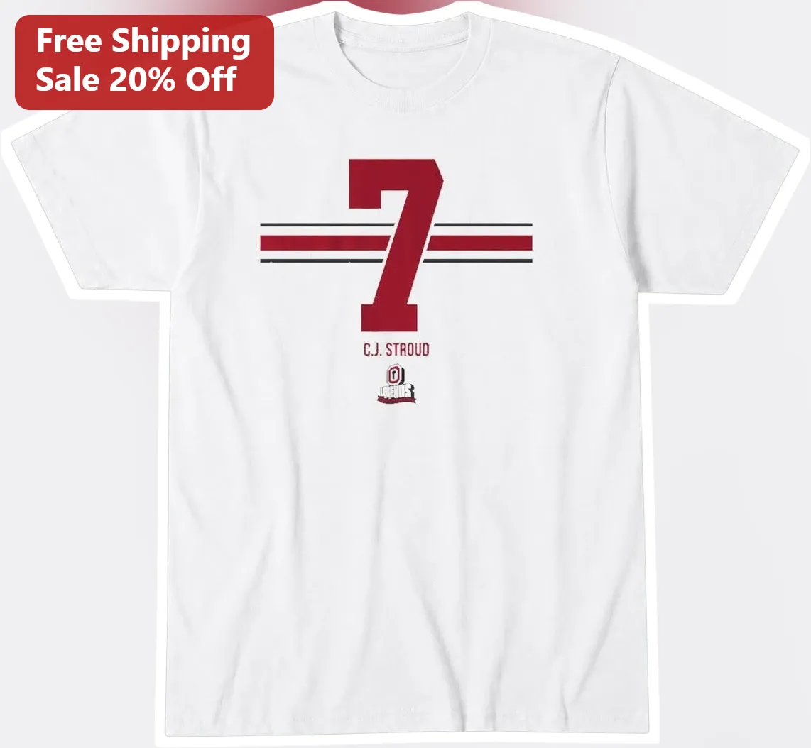 C.J. Stroud Number 7 Ohio State Buckeyes Retro Football Tee