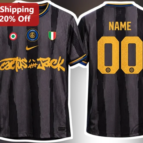 Cactus Jack Travis Scott Inter Milan Soccer Jersey Graphic Tee