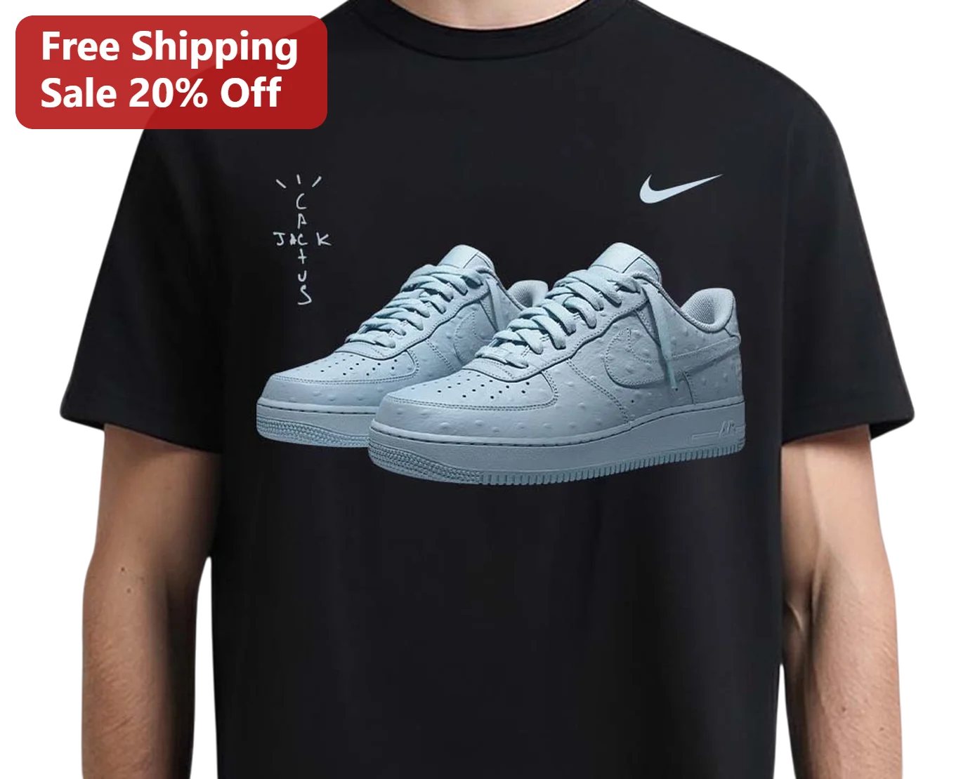 Cactus Jack Travis Scott Nike Air Force 1 Ostrich Graphic Tee