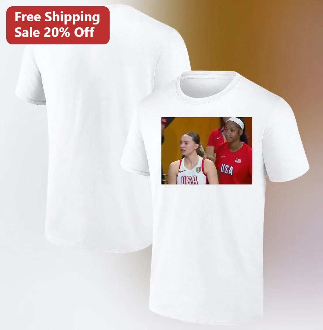 Caitlin Clark USA Basketball Photo Graphic Tee for Women Fans Gift