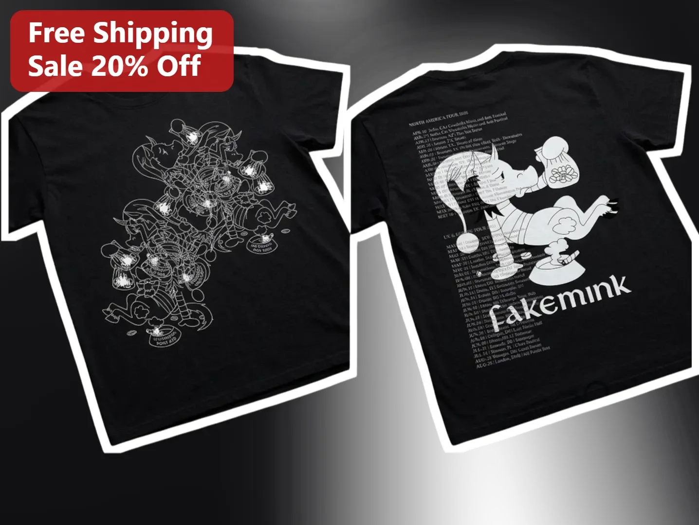 Cakemink Tee Indie Rock Band Merch Graphic T-Shirt