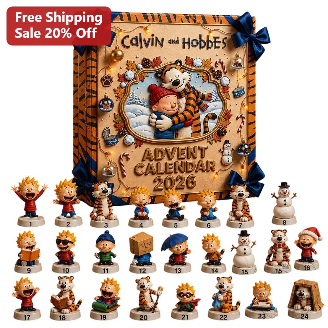 Calvin and Hobbes Collectible Set Christmas Advent Calendar Figures