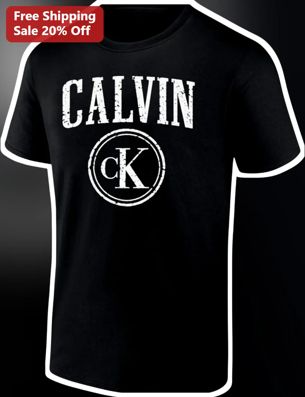 Calvin Klein CK Logo Vintage Distressed Graphic Tee for Men