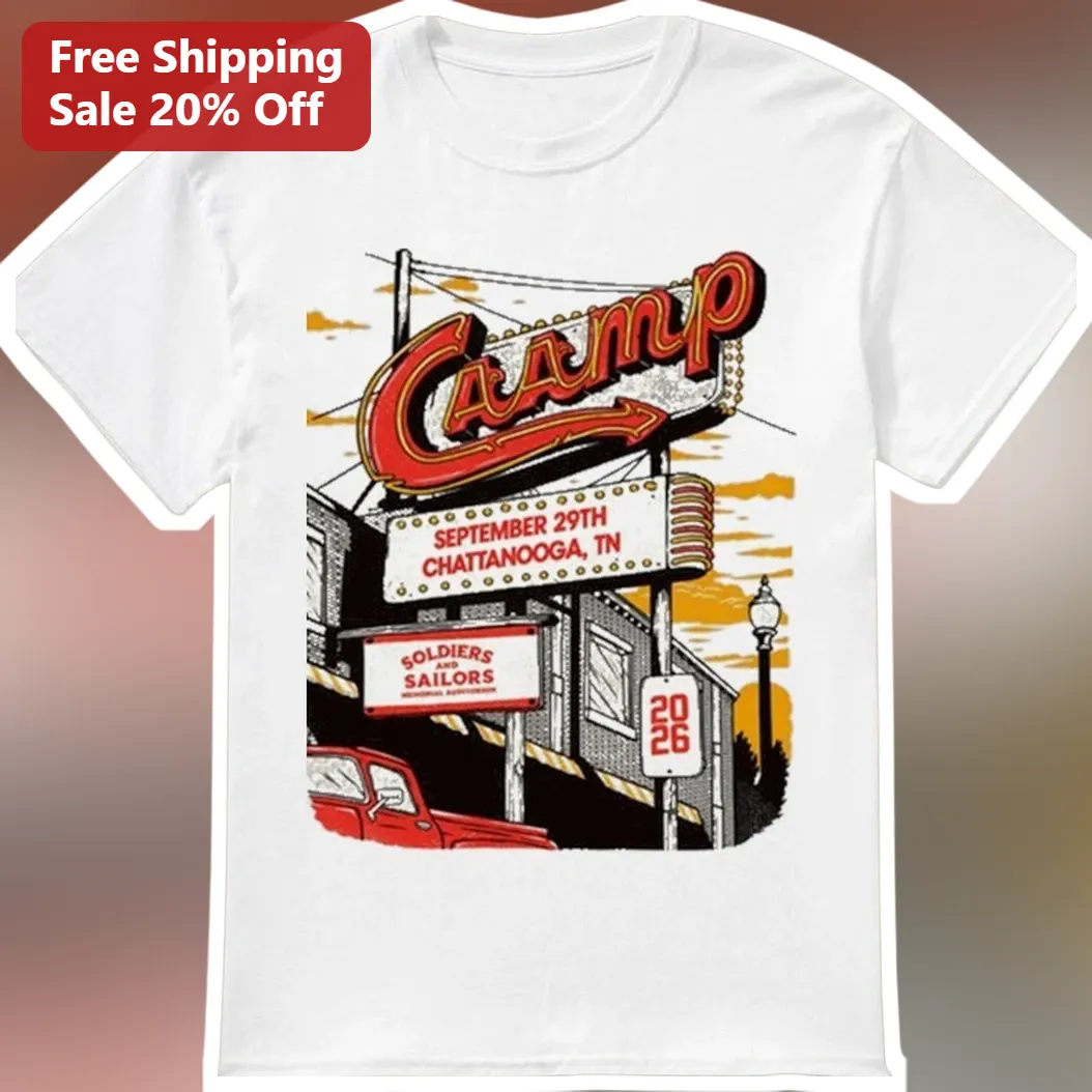 Camp Soldiers and Sailors Vintage Neon Sign Tee Retro Americana Summer Camp Shirt