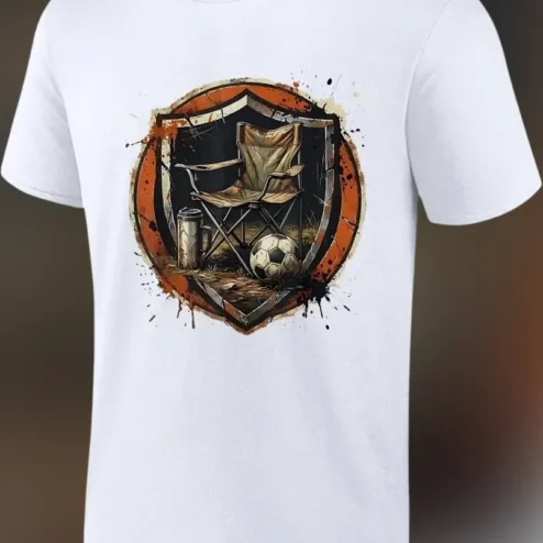Camping Chair Soccer Shield Graphic Tee for Youth Soccer Dad Sideline Gift