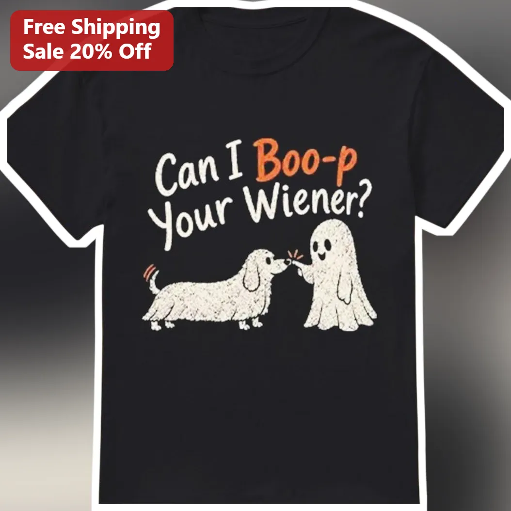 Can I Boo-p Your Wiener? Funny Halloween Dachshund Ghost Graphic Tee