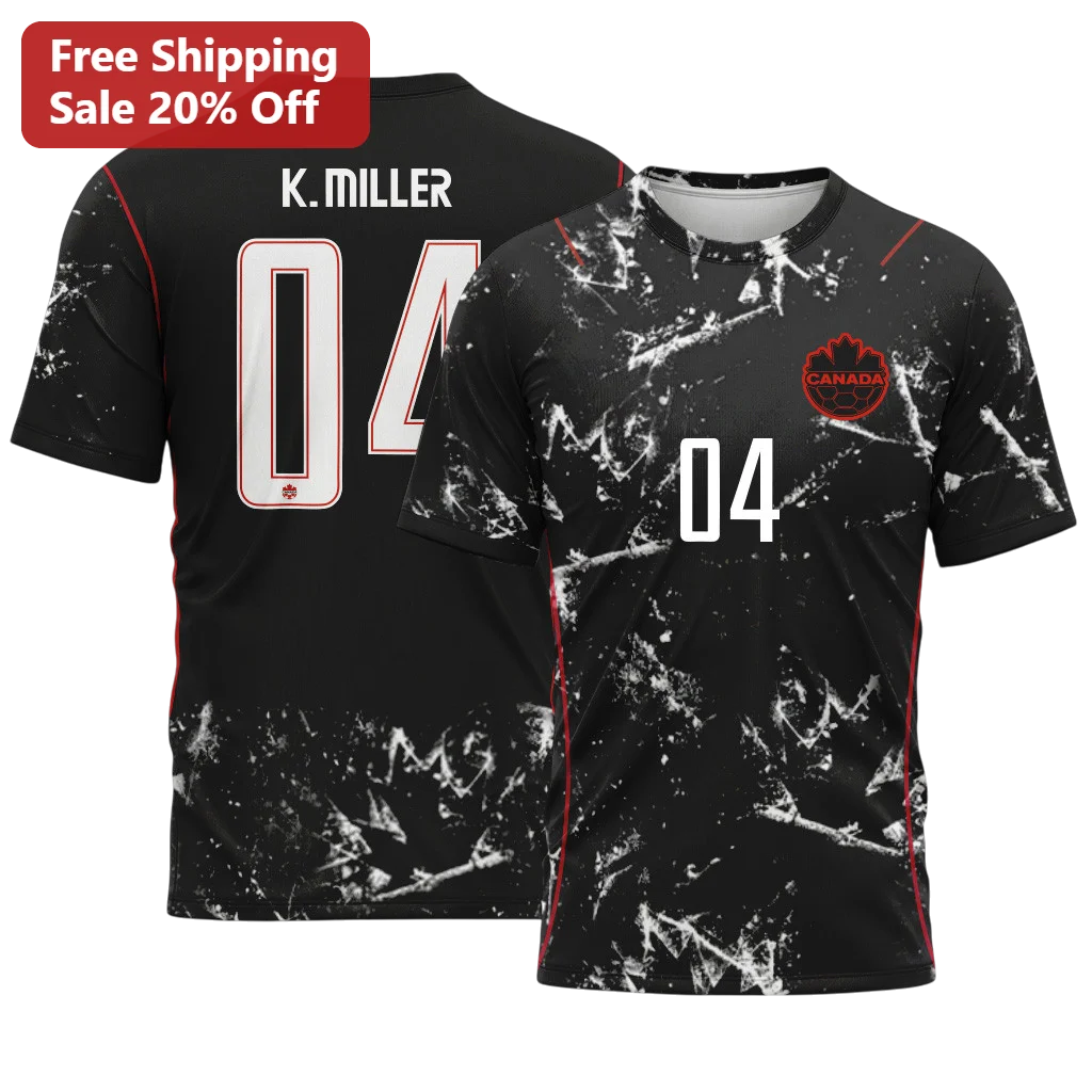 Canada Jersey Black Hockey Fan Gear Personalized Name Number Custom Sports Shirt