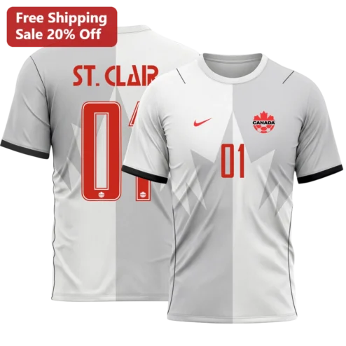 Canada Soccer Jersey National Team Kit White Maple Leaf Design