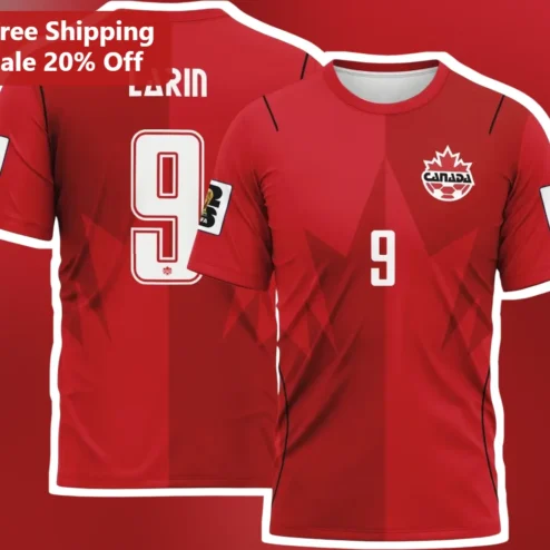 Canada Soccer World Cup 2026 Maple Leaf Graphic Tee for Men Women